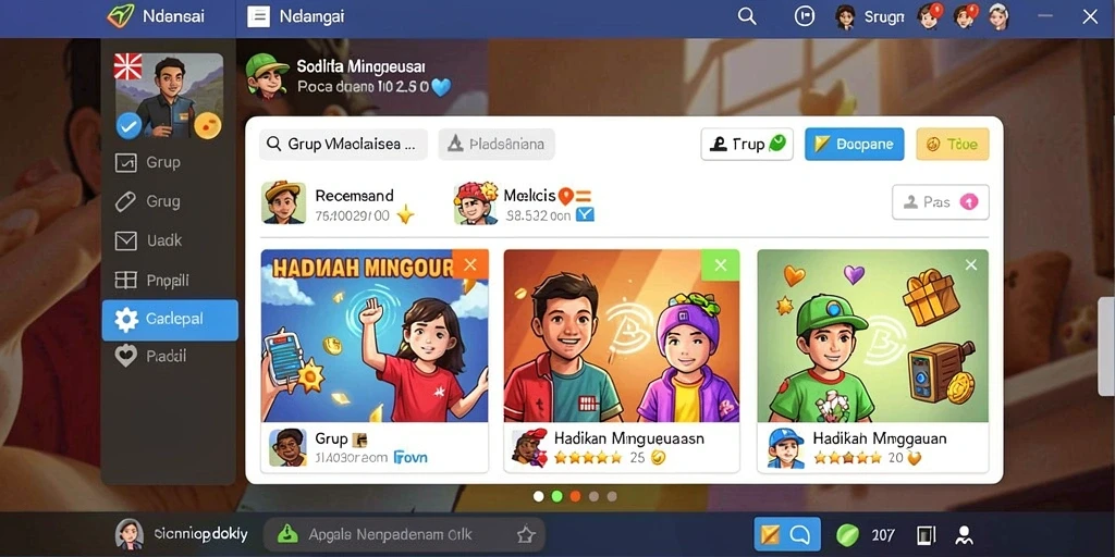 Interaksi dengan pemain lain dalam mode multiplayer.